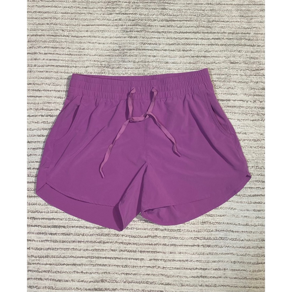 Eddie Bauer Womens Purple Active Shorts Drawstring Elastic Waist Pockets Small - Picture 1 of 8